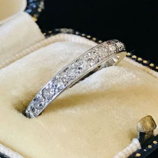 Antique,  Art Deco 18ct,  18k Gold Diamond 0.  45ct half eternity,  anniversary ring 3