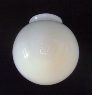 Vintage White Glass Globe Lamp Shade: 18 Cm Diameter For 10 Cm Wide Fitting