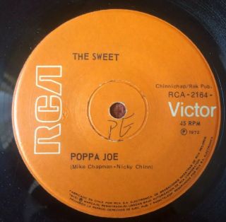 The Sweet - Chile Single Rca 45 Rpm 7 " Poppa Joe 1972 M -