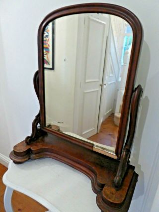 Antique Victorian Mahogany Swing Mirror Dressing Table Mirror For Restoration