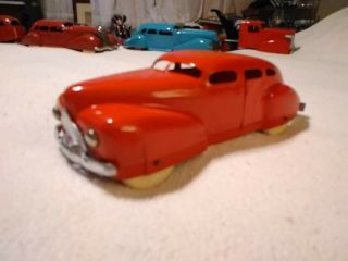 1940 Nash Large 11” Marx Wyandotte Pressed Steel Red Sedan Car Toy