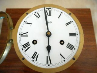 Vintage/ Schatz /mariner/ Brass Clock/ With Key/ Estate Find/8 Day