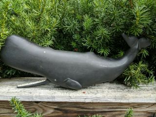 Aafa Nantucket Hand Painted Wood Carved Whale Trade Sign Aletha Macy Workshop