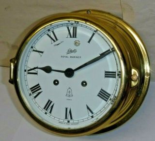 Schatz German Royal Mariner Brass Ship Bells Chime Clock With Key 8 Day