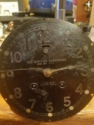 Wwii Chelsea Ships Bell Clock Movement With Us Maritime Commission Dial