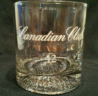 Pristine Canadian Club Whiskey Classic On - The - Rocks Glass Starburst Bottom Logo