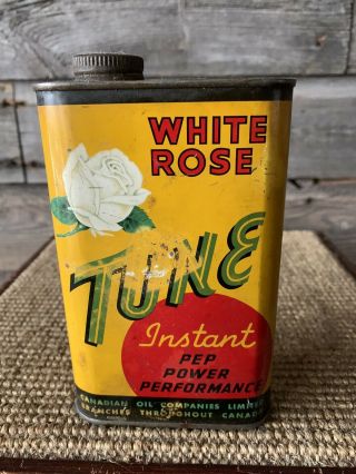 Vintage White Rose Oil Can