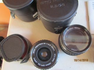 Vintage Pentax MX 35MM Camera with 4 Lenses,  3 Filters,  & Instructions 2