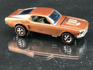 Hot Wheels Redline Custom Mustang / 1968 / Hk/ Copper/ Brown Interior / Nm,