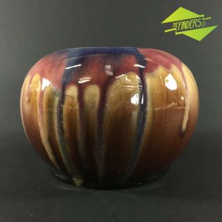 Vintage Australian Early Series Remued 53x Drip Glaze Pottery Vase Bowl