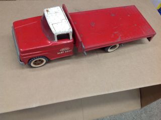 Vintage Old Tonka Toy Flatbed Tow Truck Wrecker 1963 No.  640 Ramp Hoist