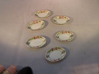 Six (6) Vintage Ceramic Salt Dishes Nippon Pattern Design Scene
