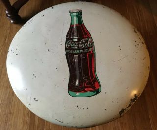 24” Rare Vintage White Metal Coca - Cola Coke Button Sign All Great Color