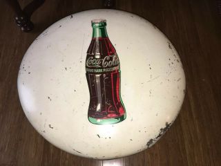 24” RARE Vintage White Metal Coca - Cola Coke Button Sign All Great Color 2