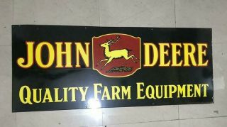 John Deere Farm Implements Double Side 60x24 Inches Porcelain Enamel Sign