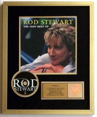 Rod Stewart Custom Riaa Gold Record Award " The Very Best Of " And Guaranteed