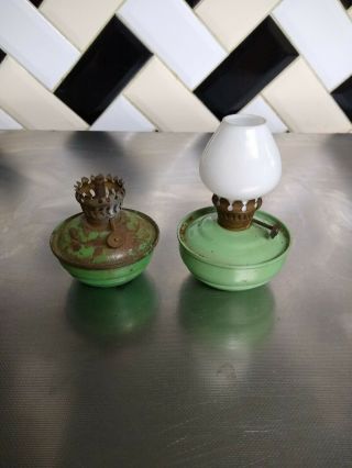 2 Vintage Nursery Kelly Pixie Paraffin Oil Lamp Glass Shade