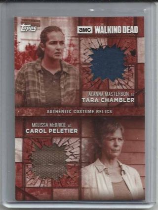 2017 Walking Dead Season 7 Sepia Dual Relic Chase Card Dr - Tc (09/10) Carol/tara