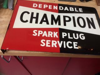 Vintage Nos 2 - Sided Champion Spark Plug Sign