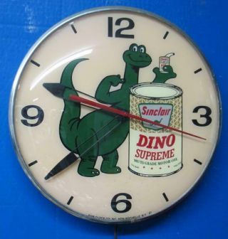 Vintage Pam Lighted Advertising Sinclair Dino Supreme Clock