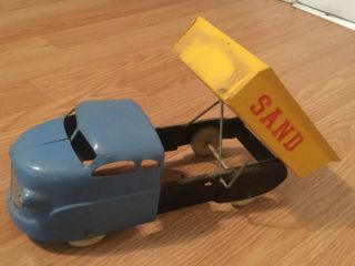 Vintage Wyandotte Toys Pressed Steel Blue And Yellow Toy Dump Truck