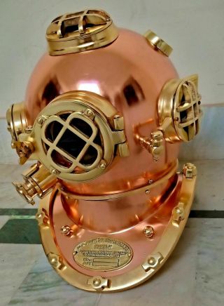 Brass Finish Collectible Diving Helmet Us Navy Mark V Boston Deep Sea