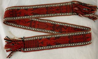 Vintage Native American Indian Navajo Woven Sash Belt Strap 62 " Long