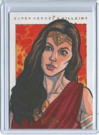 2019 Czx Heroes Villains Wonder Woman Sketch Card Nathan Nelson 1/1