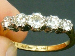18ct Gold 18K Gold 0.  60ct old cut Diamond Antique Ring size L 2