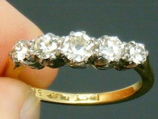 18ct Gold 18K Gold 0.  60ct old cut Diamond Antique Ring size L 3