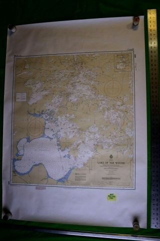 Ontario - Canada - Lake Of The Woods 33x46.  5 Vintage 1991 Nautical Chart/map