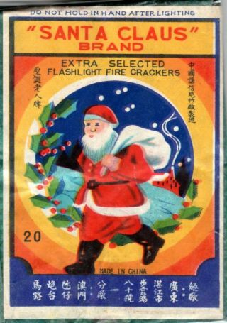 Santa Claus Brand Firecracker Label C1,  20 