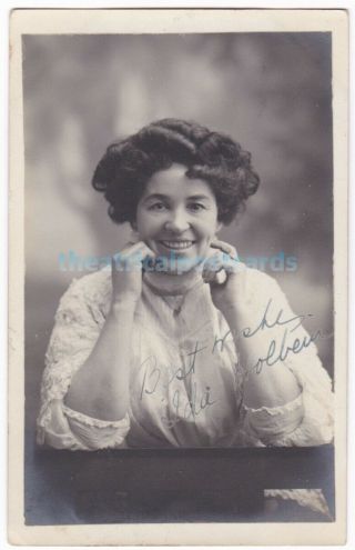 Australian Music Hall,  Variety Entertainer Ida Holbein.  Signed Postcard
