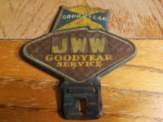 Good Year Tires License Plate Topper Sign Vintage Gas Oil Farm Old Station