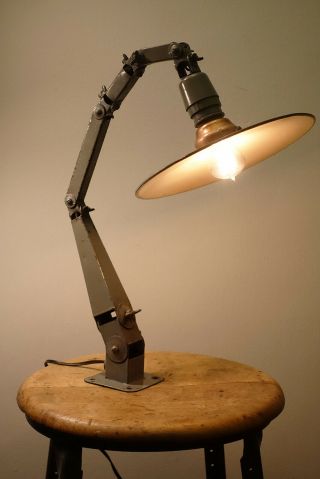 American Fixture Articulating Multi Clamp Desk Wall Lamp Oc White Faries 30s Era