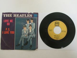 " Love Me Do " The Beatles 7 " W/ Cover 45 Boxed Tollie Records T - 9008 Sleeve 1964