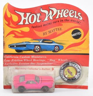 Vintage 1969 Hot Wheels Custom Amx Hot Pink Salmon Blister Pack Carded Redline