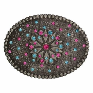 Montana Silversmith Pastel Starburst In A Bed Of Flowers Attitude Buckle [a262]