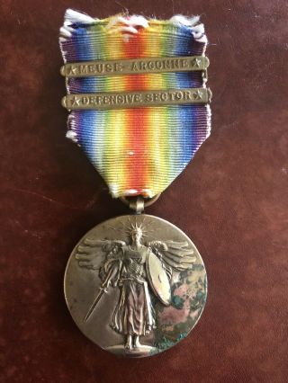 Wwi,  World War 1 American Victory Medal - 2 Battle Clasps