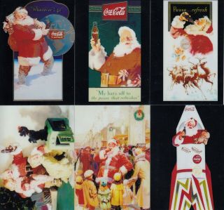 The Art Of Coca Cola 1999 Comic Images Santa Omnichrome Insert Card Set C1 To C6