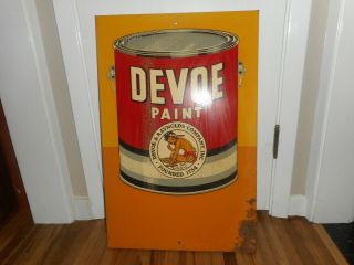 Rare Vintage Stout Devoe Paints Native American Indian Advertising Sign