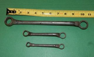 Set Of 3 Vintage Hinsdale 12 Point Offset Double Box End Wrench 