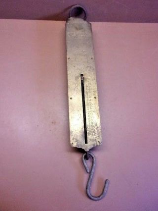 Chatillon Brass 100 Lb.  Hanging Scale Antique Mercantile Scale Collectible