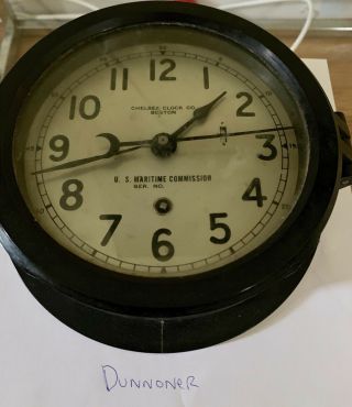 Antique Chelsea U.  S.  Maritime Commission Large Ships Clock 8 Inch Dial Bakelite