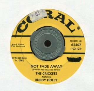 The Crickets Buddy Holly Not Fade Away Maybe Baby Coral Promo Rockabilly 45 Hear