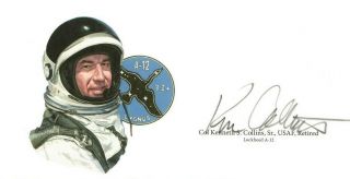 Kenneth Collins Signed Cut Signature Lockheed A - 12 Test Pilot Goe Lithograph