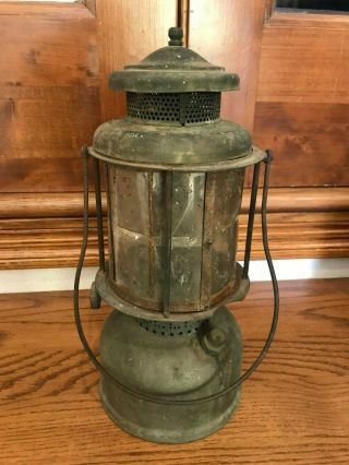 Antique Coleman Quick - Lite Lantern Mica Globe