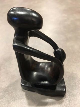 Ebony Wood Carved Mother And Child Love Playing Statue Figurine Made In Kenya