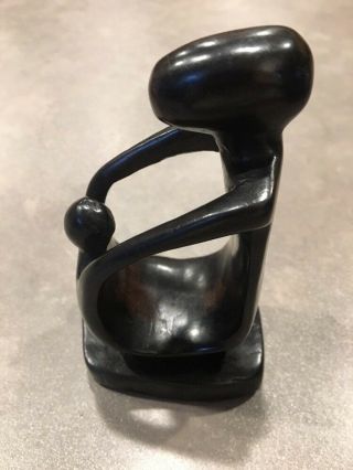 Ebony Wood Carved Mother and Child Love Playing Statue Figurine Made in Kenya 3