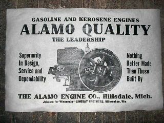 (597l) Vintage Reprint Advert Alamo 1919 Quality Hit & Miss Gas Engine 11 " X17 "